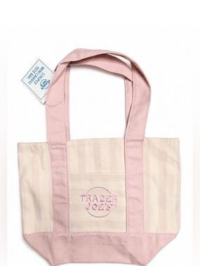 New Trader Joe's Pink Pastel Stripe Tote Bag Summer 2026